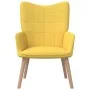 Silla de relajación con reposapiés tela amarillo mostaza de vidaXL, Sillones - Ref: Foro24-327937, Precio: 132,11 €, Descuent...