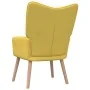 Silla de relajación con reposapiés tela amarillo mostaza de vidaXL, Sillones - Ref: Foro24-327937, Precio: 132,11 €, Descuent...