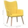 Silla de relajación con reposapiés tela amarillo mostaza de vidaXL, Sillones - Ref: Foro24-327937, Precio: 132,11 €, Descuent...