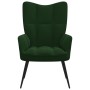 Silla de relajación de terciopelo verde oscuro