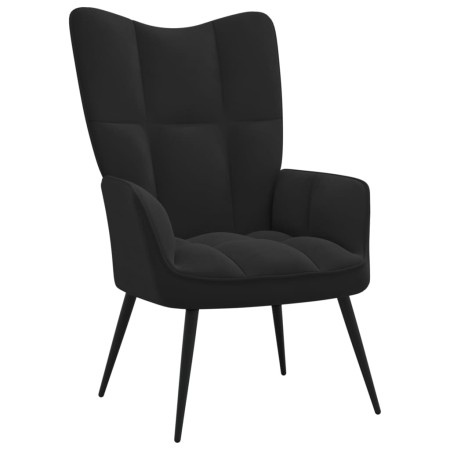 Schwarzer Samt-Entspannungsstuhl von vidaXL, Sessel - Ref: Foro24-328079, Preis: 113,23 €, Rabatt: %