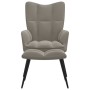 Light gray velvet relaxation chair with footrest by vidaXL, Armchairs - Ref: Foro24-328084, Price: 117,66 €, Discount: %