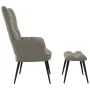 Light gray velvet relaxation chair with footrest by vidaXL, Armchairs - Ref: Foro24-328084, Price: 116,01 €, Discount: %