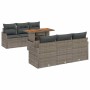 Conjunto de sofá de jardín 7 pcs Gris Poliratán