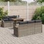 Conjunto de sofá de jardín 7 pcs Gris Poliratán