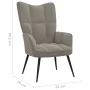 Light gray velvet relaxation chair with footrest by vidaXL, Armchairs - Ref: Foro24-328084, Price: 116,01 €, Discount: %