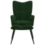 Silla de relajación con taburete terciopelo verde oscuro de vidaXL, Sillones - Ref: Foro24-328086, Precio: 137,34 €, Descuent...