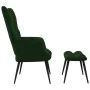 Silla de relajación con taburete terciopelo verde oscuro de vidaXL, Sillones - Ref: Foro24-328086, Precio: 137,34 €, Descuent...