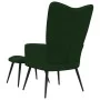 Silla de relajación con taburete terciopelo verde oscuro de vidaXL, Sillones - Ref: Foro24-328086, Precio: 137,34 €, Descuent...