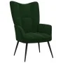 Silla de relajación con taburete terciopelo verde oscuro de vidaXL, Sillones - Ref: Foro24-328086, Precio: 137,34 €, Descuent...