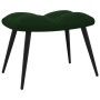 Silla de relajación con taburete terciopelo verde oscuro