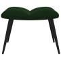 Silla de relajación con taburete terciopelo verde oscuro