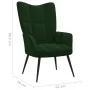 Silla de relajación con taburete terciopelo verde oscuro de vidaXL, Sillones - Ref: Foro24-328086, Precio: 137,34 €, Descuent...
