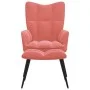 Sillón de relax con taburete terciopelo rosa by vidaXL, Armchairs - Ref: Foro24-328088, Price: 117,73 €, Discount: %