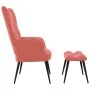 Sillón de relax con taburete terciopelo rosa by vidaXL, Armchairs - Ref: Foro24-328088, Price: 117,73 €, Discount: %