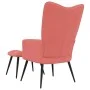 Sillón de relax con taburete terciopelo rosa by vidaXL, Armchairs - Ref: Foro24-328088, Price: 117,73 €, Discount: %