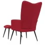 Red velvet relaxation chair with footrest by vidaXL, Armchairs - Ref: Foro24-328089, Price: 117,44 €, Discount: %