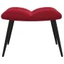 Red velvet relaxation chair with footrest by vidaXL, Armchairs - Ref: Foro24-328089, Price: 117,44 €, Discount: %
