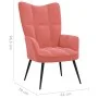 Sillón de relax con taburete terciopelo rosa by vidaXL, Armchairs - Ref: Foro24-328088, Price: 117,73 €, Discount: %