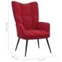 Red velvet relaxation chair with footrest by vidaXL, Armchairs - Ref: Foro24-328089, Price: 117,44 €, Discount: %