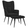 Silla de relajación con reposapiés terciopelo negro de vidaXL, Sillones - Ref: Foro24-328090, Precio: 116,66 €, Descuento: %