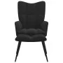 Silla de relajación con reposapiés terciopelo negro de vidaXL, Sillones - Ref: Foro24-328090, Precio: 116,66 €, Descuento: %