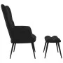 Silla de relajación con reposapiés terciopelo negro de vidaXL, Sillones - Ref: Foro24-328090, Precio: 116,66 €, Descuento: %