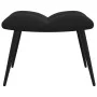 Silla de relajación con reposapiés terciopelo negro de vidaXL, Sillones - Ref: Foro24-328090, Precio: 116,66 €, Descuento: %