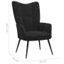 Silla de relajación con reposapiés terciopelo negro de vidaXL, Sillones - Ref: Foro24-328090, Precio: 116,66 €, Descuento: %