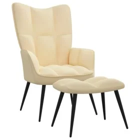 Relaxation chair with footrest in cream white velvet by vidaXL, Armchairs - Ref: Foro24-328093, Price: 117,72 €, Discount: %