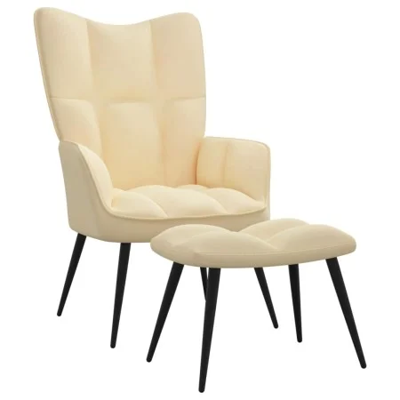 Relaxation chair with footrest in cream white velvet by vidaXL, Armchairs - Ref: Foro24-328093, Price: 117,72 €, Discount: %