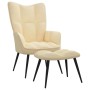 Relaxation chair with footrest in cream white velvet by vidaXL, Armchairs - Ref: Foro24-328093, Price: 119,72 €, Discount: %