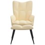 Relaxation chair with footrest in cream white velvet by vidaXL, Armchairs - Ref: Foro24-328093, Price: 119,72 €, Discount: %