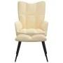Relaxation chair with footrest in cream white velvet by vidaXL, Armchairs - Ref: Foro24-328093, Price: 117,72 €, Discount: %