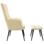 Silla de relajación con reposapiés terciopelo blanco crema de vidaXL, Sillones - Ref: Foro24-328093, Precio: 118,83 €, Descue...