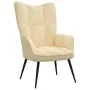 Relaxation chair with footrest in cream white velvet by vidaXL, Armchairs - Ref: Foro24-328093, Price: 117,72 €, Discount: %