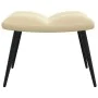 Silla de relajación con reposapiés terciopelo blanco crema de vidaXL, Sillones - Ref: Foro24-328093, Precio: 118,83 €, Descue...