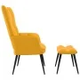 Silla de relajación con reposapiés terciopelo amarillo mostaza de vidaXL, Sillones - Ref: Foro24-328091, Precio: 117,15 €, De...
