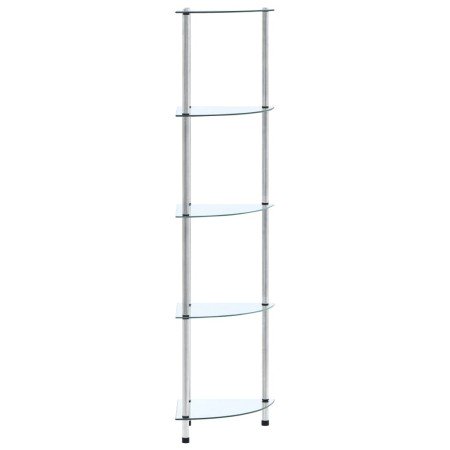 Estantería 5 niveles cristal templado transparente 30x30x130 cm en Librerías y estanterías | Comprar online en Foro24