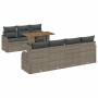 Conjunto de sofá de jardín 8 pcs Gris Poliratán