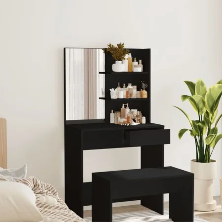 Dressing table with black mirror 74.5x40x141 cm by vidaXL, Bedroom Dressers - Ref: Foro24-802805, Price: 76,07 €, Discount: %