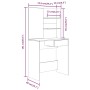 Tocador con espejo negro 74,5x40x141 cm de vidaXL, Tocadores para dormitorios - Ref: Foro24-802805, Precio: 77,27 €, Descuent...