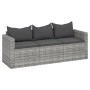 3-seater garden sofa with gray synthetic rattan cushions by vidaXL, Outdoor sofas - Ref: Foro24-362328, Price: 224,58 €, Disc...