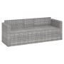 3-seater garden sofa with gray synthetic rattan cushions by vidaXL, Outdoor sofas - Ref: Foro24-362328, Price: 224,58 €, Disc...