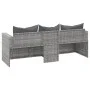 3-seater garden sofa with gray synthetic rattan cushions by vidaXL, Outdoor sofas - Ref: Foro24-362328, Price: 216,07 €, Disc...