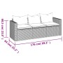 3-seater garden sofa with gray synthetic rattan cushions by vidaXL, Outdoor sofas - Ref: Foro24-362328, Price: 224,58 €, Disc...