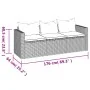 3-seater garden sofa with gray synthetic rattan cushions by vidaXL, Outdoor sofas - Ref: Foro24-362328, Price: 216,07 €, Disc...