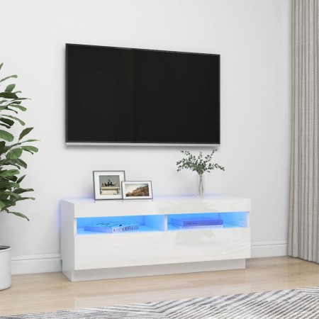 TV-Schrank mit strahlend weißen LED-Leuchten 100x35x40 cm von vidaXL, TV-Möbel - Ref: Foro24-804460, Preis: 96,97 €, Rabatt: %