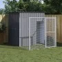 Doghouse with corral gray galvanized steel 165x251x181 cm by vidaXL, Dog kennels - Ref: Foro24-172365, Price: 414,51 €, Disco...