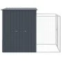 Doghouse with corral gray galvanized steel 165x251x181 cm by vidaXL, Dog kennels - Ref: Foro24-172365, Price: 414,51 €, Disco...